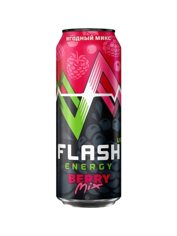 Напиток безалк. энергет. «ФЛЭШ АП ЭНЕРДЖИ ЯГОДНЫЙ МИКС»0,45л ж/б фото 1