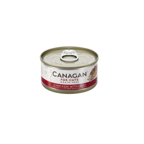 Canagan Chicken With Beef влажный беззерновой корм для кошек с цыпленком и говядиной - 75 г фото 1