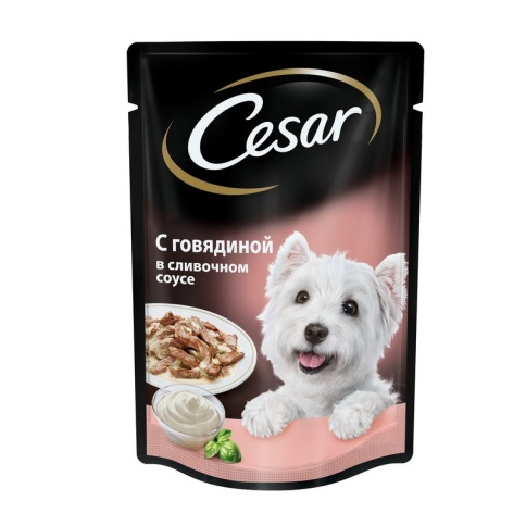 Cesar паучи с говядиной в сливочном соусе - 100 г фото 2