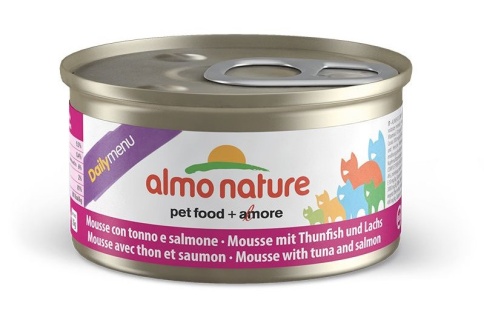 Almo Nature Daily Menu Adult Cat Mousse Tuna & Salmon консервы нежный мусс для взрослых кошек меню с тунцом и лососем - 85 г фото 1