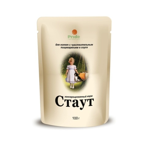 Стаут влажный корм для котят всех пород с чувствительным пищеварением с мясом, рыбой и овощами в соусе - 100 г фото 1