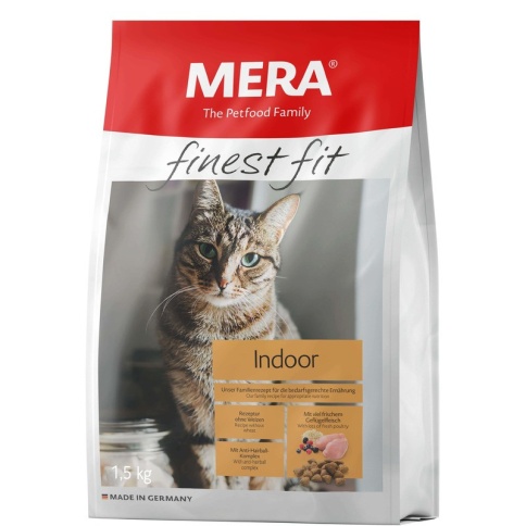 Mera Finest Fit Indoor сухой корм для взрослых кошек, живущих в помещении, с курицей - 1,5 кг фото 2
