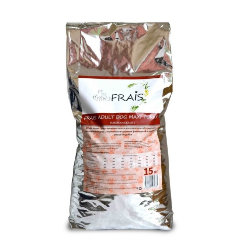 Frais Adult Dog Maxi Turkey сухой корм для собак крупных и гигантских пород с мясом индейки - 15 кг фото 1