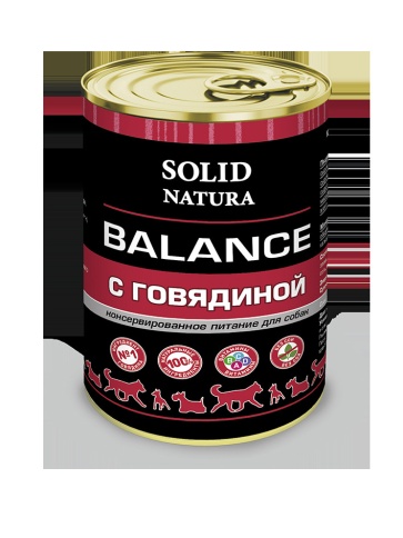 Solid Natura Balance консервы для собак, говядина - 340 г фото 1