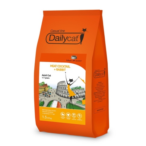 Dailycat Casual Line Meat Cocktail with Rabbit корм для кошек мясной коктейль с кроликом 1.5 кг фото 2