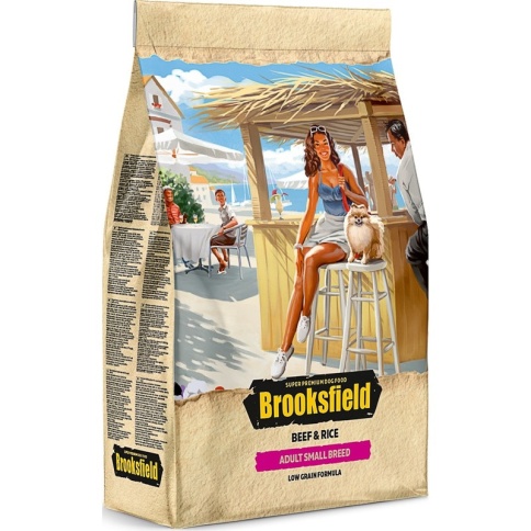 Сухой корм Brooksfield Adult Dog Small Breed для взрослых собак мелких пород с говядиной и рисом - 800 г фото 1