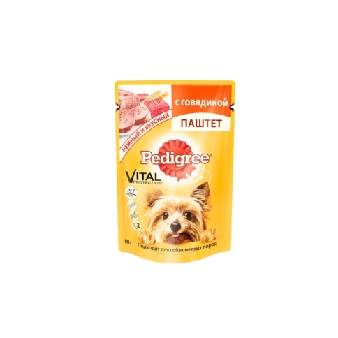 Pedigree паштет с говядиной для взрослых собак маленьких пород в паучах - 80 г фото 2
