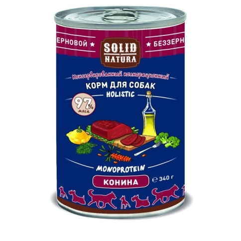 Solid Natura Holistic с кониной для собак 340 г фото 2