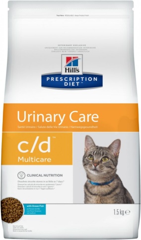 Hill's Prescription Diet c/d Multicare Urinary Care корм для кошек диета для поддержания здоровья мочевыводящих путей с океанической рыбой 1,5 кг фото 1
