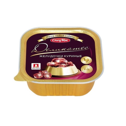 Зоогурман влажный корм для взрослых собак всех пород куриные желудочки - 150 г фото 1