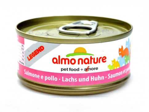 Almo Nature Legend Adult Cat Salmon&Chicken консервированный корм с цельными кусочками лосося и курицы в бульоне для взрослых кошек - 70 г фото 1