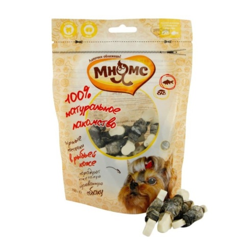 Мнямс лакомство Сырные косточки в рыбьей коже для собак - 100 г фото 2