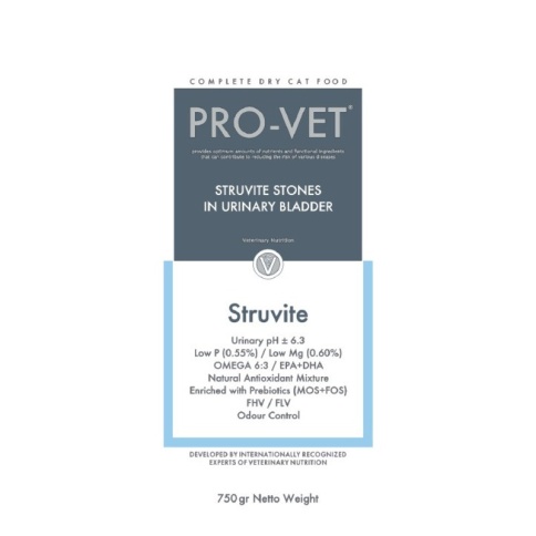 PRO-VET Struvite корм для кошек всех пород для профилактики и лечения мочекаменной болезни 750 гр фото 2