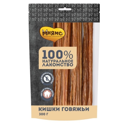 Мнямс лакомство для собак кишки говяжьи 300 г фото 1
