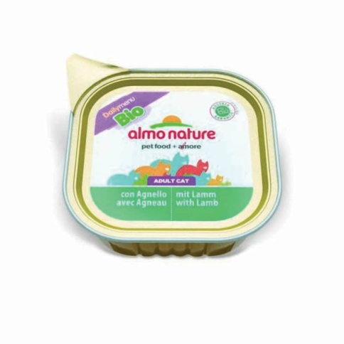 Almo Nature Daily Menu Bio Adult Cat Lamb паштет для взрослых кошек био-меню с ягненком - 100 г фото 1