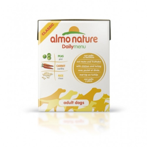 Almo Nature Daily Menu Adult Dog Chicken&Turkey Tetrapack консервы в тетрапаке для взрослых собак с курицей и индейкой - 375 г фото 1
