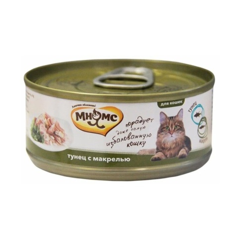 Мнямс консервы Тунец с макрелью в нежном желе для кошек - 70 г фото 2