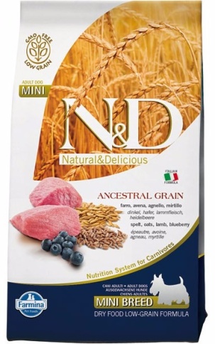Farmina N&D Low Grain Dog Lamb & Blueberry Adult Mini - 800 гр фото 1