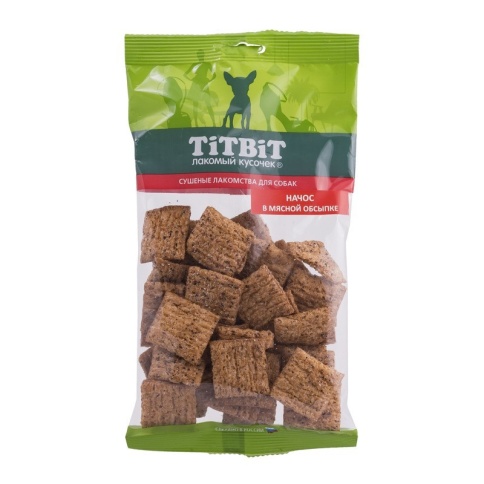 TiTBiT Начос в мясной обсыпке для собак, золотая коллекция - 75 г фото 1