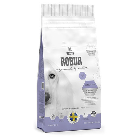 Bozita Robur Sensitive Single Protein сухой корм для взрослых собаквсех пород с ягненком - 12.5 кг фото 1