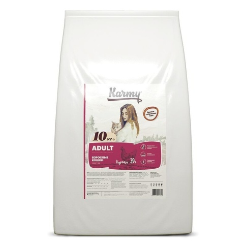 Сухой корм Karmy Adult для взрослых кошек с курицей 400 г фото 1
