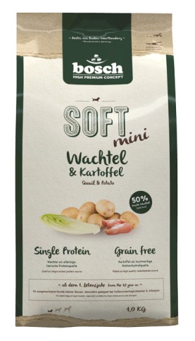 Bosch Soft Mini полувлажный корм для собак с перепелкой и картофелем - 1 кг фото 1