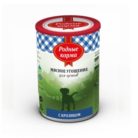Родные корма Мясное угощение с Кроликом консервы для щенков 340 г фото 2