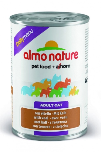 Almo Nature Daily Menu Adult Cat Veal консервы для взрослых кошек меню с телятиной - 400 г фото 1
