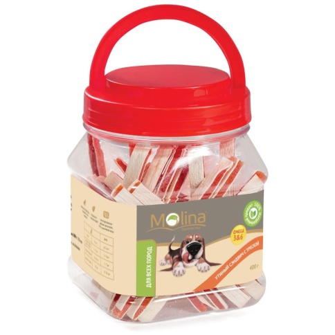 Molina лакомство для собак Утиный сэндвич с треской - 400 г фото 1