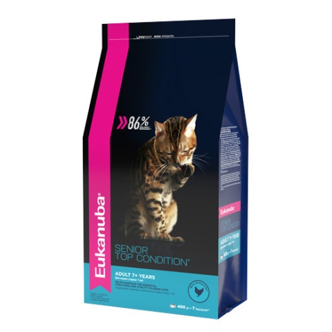 Сухой корм Eukanuba Cat Senior для пожилых кошек с домашней птицей - 400 г фото 1