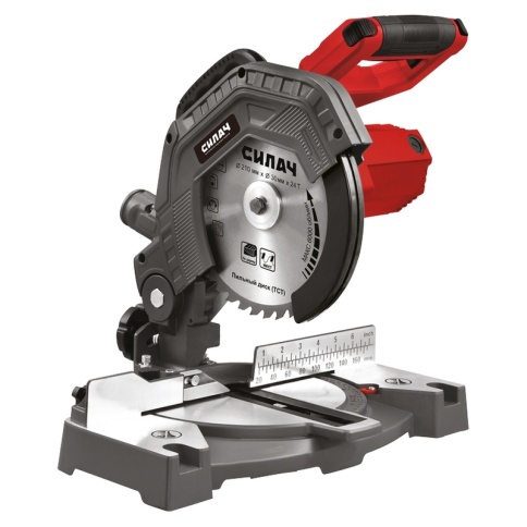 Пила торцовочная СИЛАЧ ПТ-210.1400 (1400Вт, 210/20мм, 4800 об/мин, угол поворот45/наклон45) (1/24) фото 1