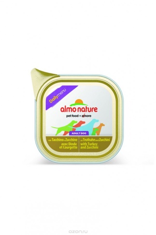 Almo Nature Daily Menu Adult Dog Turkey & Courgette консервы для взрослых собак с индейкой и цуккини - 300 г фото 1
