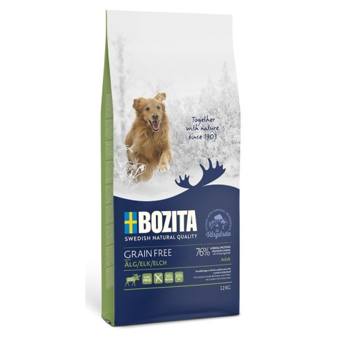 Bozita Grain Free Elk 26/16 сухой беззерновой корм для взрослых собак с нормальным уровнем активности с лосем - 12 кг фото 1