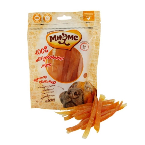 Мнямс лакомство Куриная соломка с хондроитином для собак - 100 г фото 1
