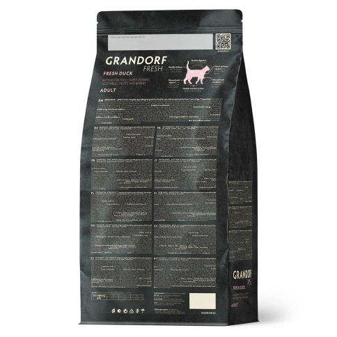 Сухой корм Grandorf Fresh Cat для взрослых кошек диетическая формула для особо аллергичных кошек утка с бататом 2 кг фото 2