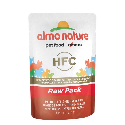 Almo Nature Classic Raw Pack Adult Cat Chicken Breast паучи с 75% мяса (куриная грудка) для взрослых кошек - 55 г фото 2