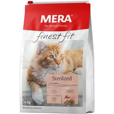 Mera Finest Fit Sterilized сухой корм для стерелизованных кошек с курицей - 4 кг фото 1