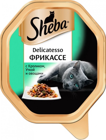 Sheba Delicatesso патэ для кошек с кроликом, уткой и овощами 85 г фото 1