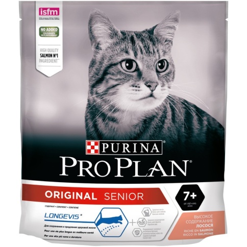 Сухой корм Pro Plan Cat Senior 7+ для пожилых кошек старше 7 лет с лососем 400 г фото 2