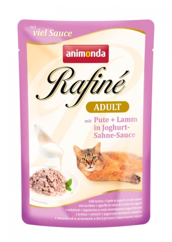 Animonda Паучи Rafine Soupe Adult с индейкой и ягненком в йогуртово-сливочном соусе для взрослых кошек 100 г фото 1
