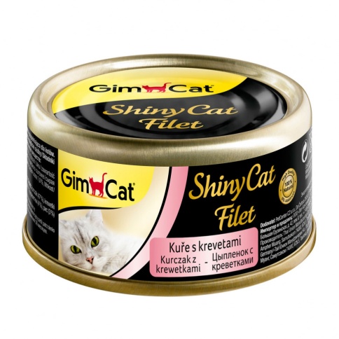 Gimborn GimCat ShinyCat Filet влажный корм для кошек из цыпленка с креветками - 70 г фото 1