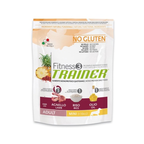 Trainer Fitness3 No Gluten Mini Adult Lamb and Rice корм для взрослых собак мелких пород с ягненком и рисом 7,5 кг фото 2