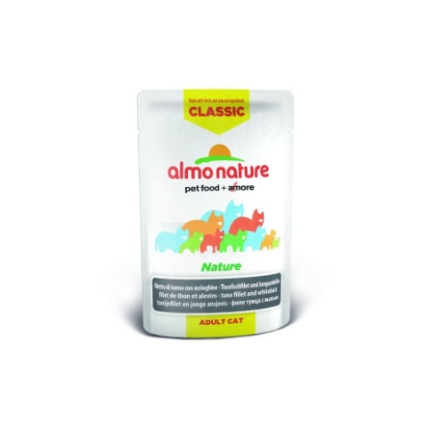 Almo Nature Classic Nature Adult Cat Tuna & Whitebait паучи 75% мяса для взрослых кошек с филе тунца и сардинками - 55 г фото 1