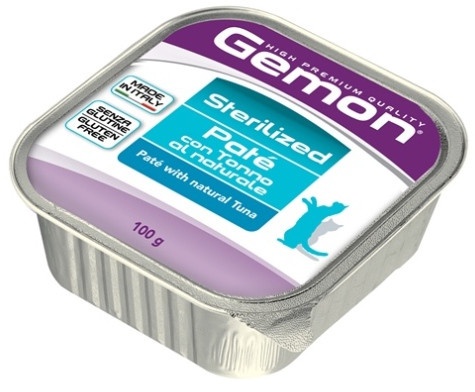Gemon cat sterilized для кошек паштет с тунцом 100 г фото 1