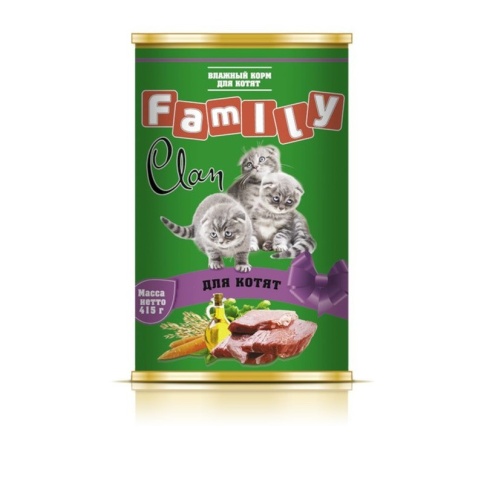 Clan Family влажный корм для котят с курицей в консервах - 415 г фото 1