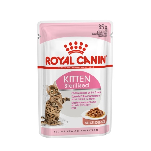 Влажный корм Royal Canin Kitten Sterilised для котят кусочки в соусе в паучах - 85 г фото 2