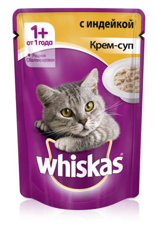 Whiskas крем-суп рагу с индейкой 1+ 85 г фото 1