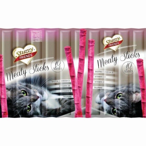 Лакомство палочки STUZZY FRIENDS для кошек с ветчиной - 50 гр фото 2