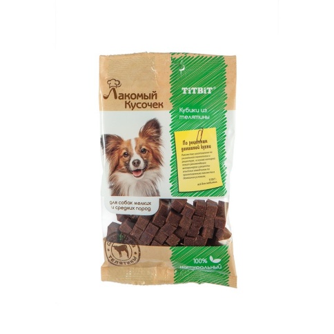 Titbit Лакомство Лакомый кусочек Кубики из телятины - 80 г фото 2
