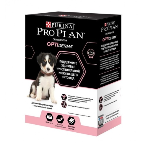 Сухой корм Purina Pro Plan Puppy Medium для щенков средних пород с чувствительной кожей с лососем и рисом - 1.5 кг фото 1